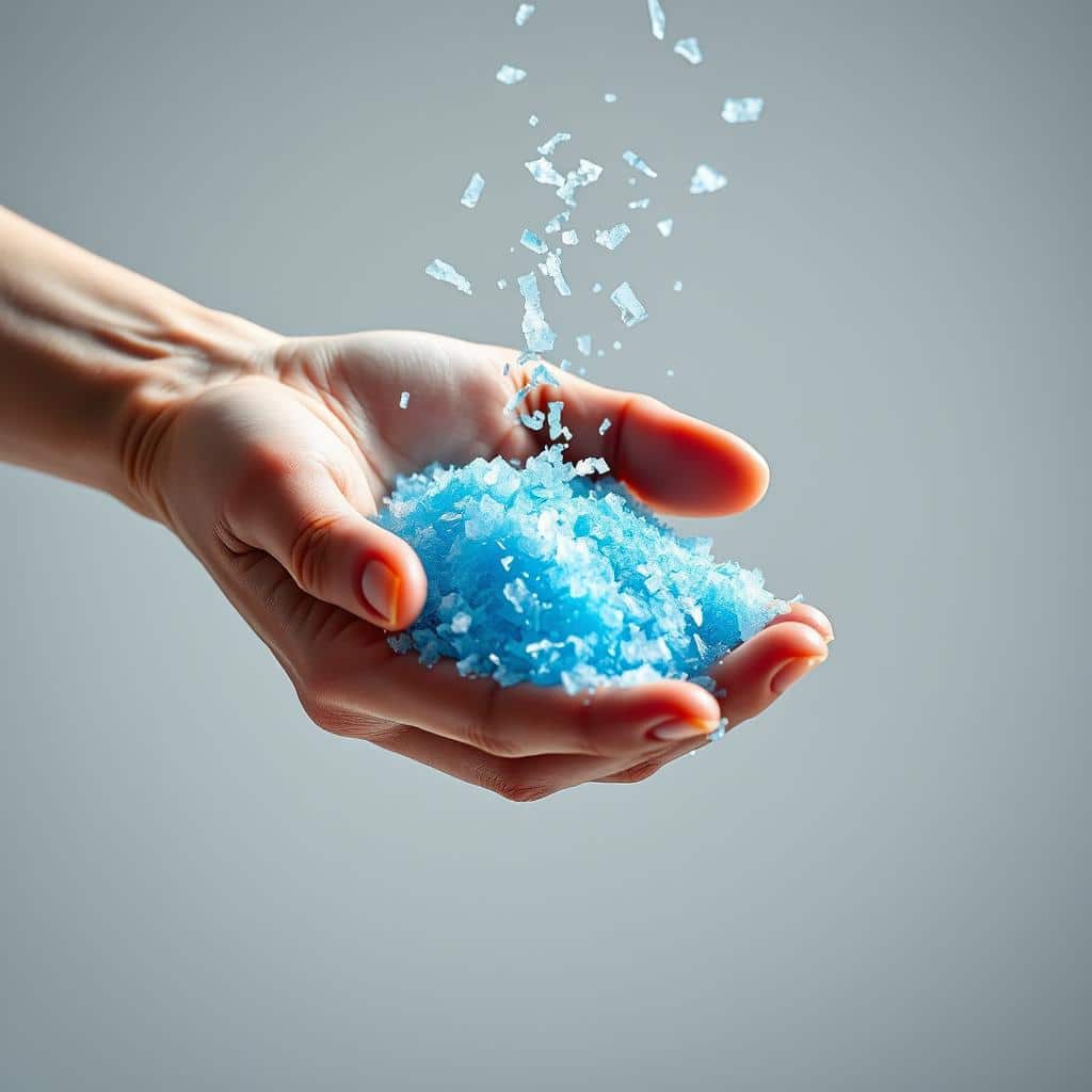 Blue Salt Trick for Men Reviews – A close-up of blue Himalayan salt crystals on a wooden spoon.
