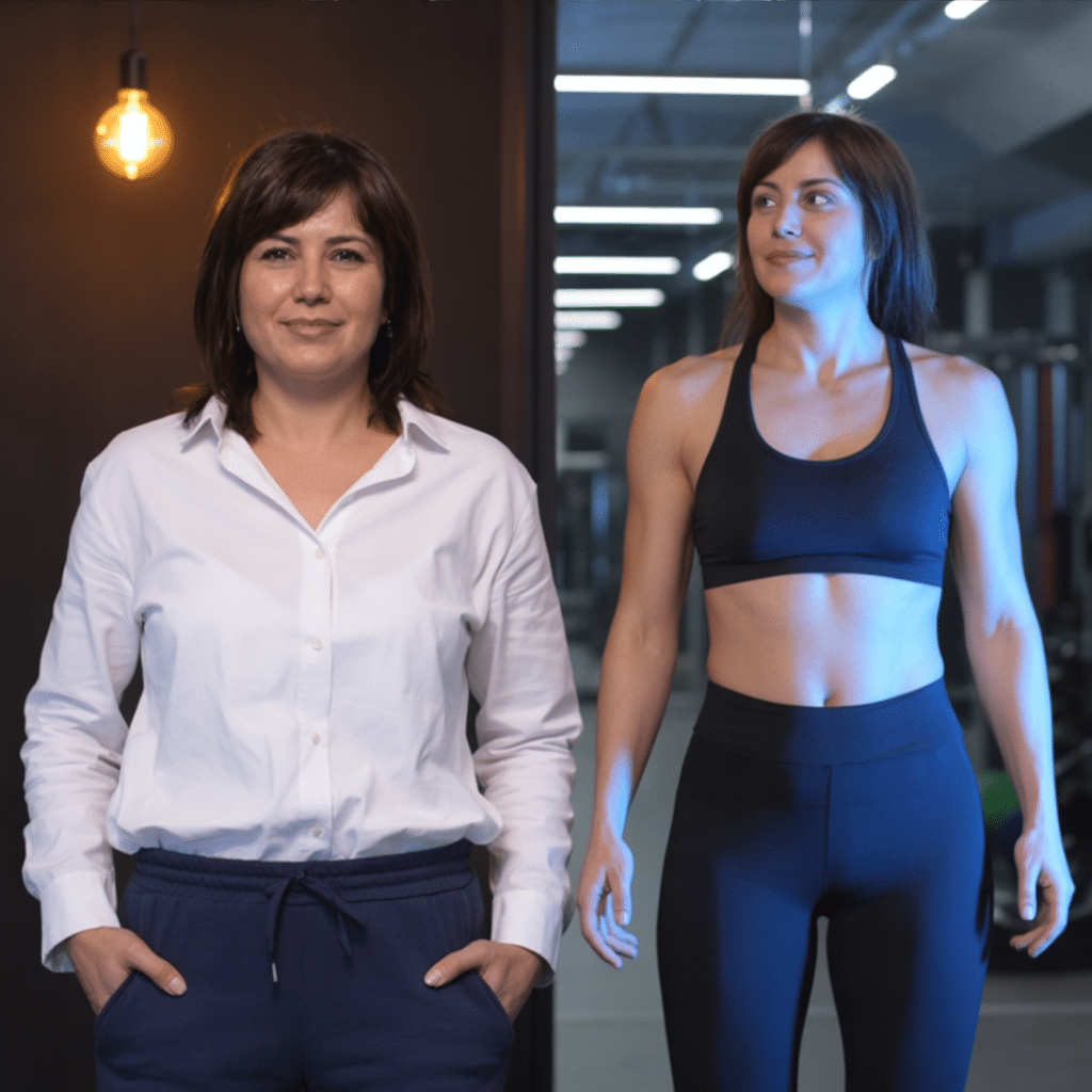 Pink Salt Trick Recipe weight loss before and after – Monica R.’s transformation from office fatigue to toned, energized body.
