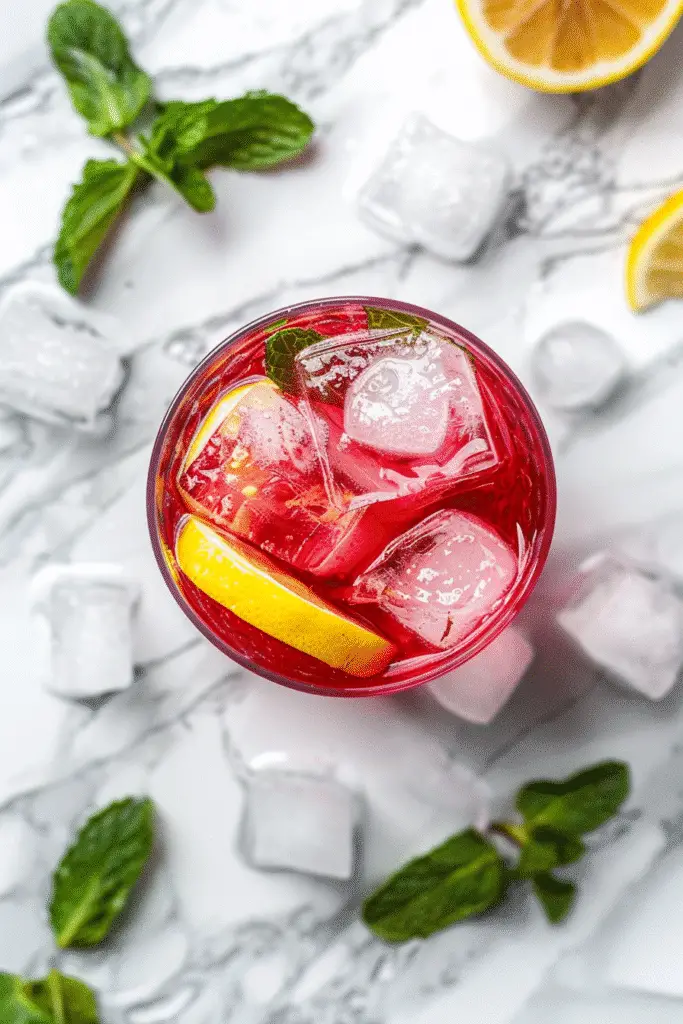 Hibiscus water served with a healthy breakfast