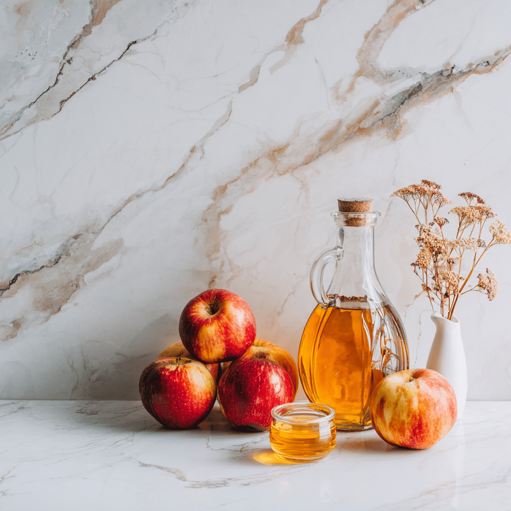 Salad with apple cider vinegar vinaigrette