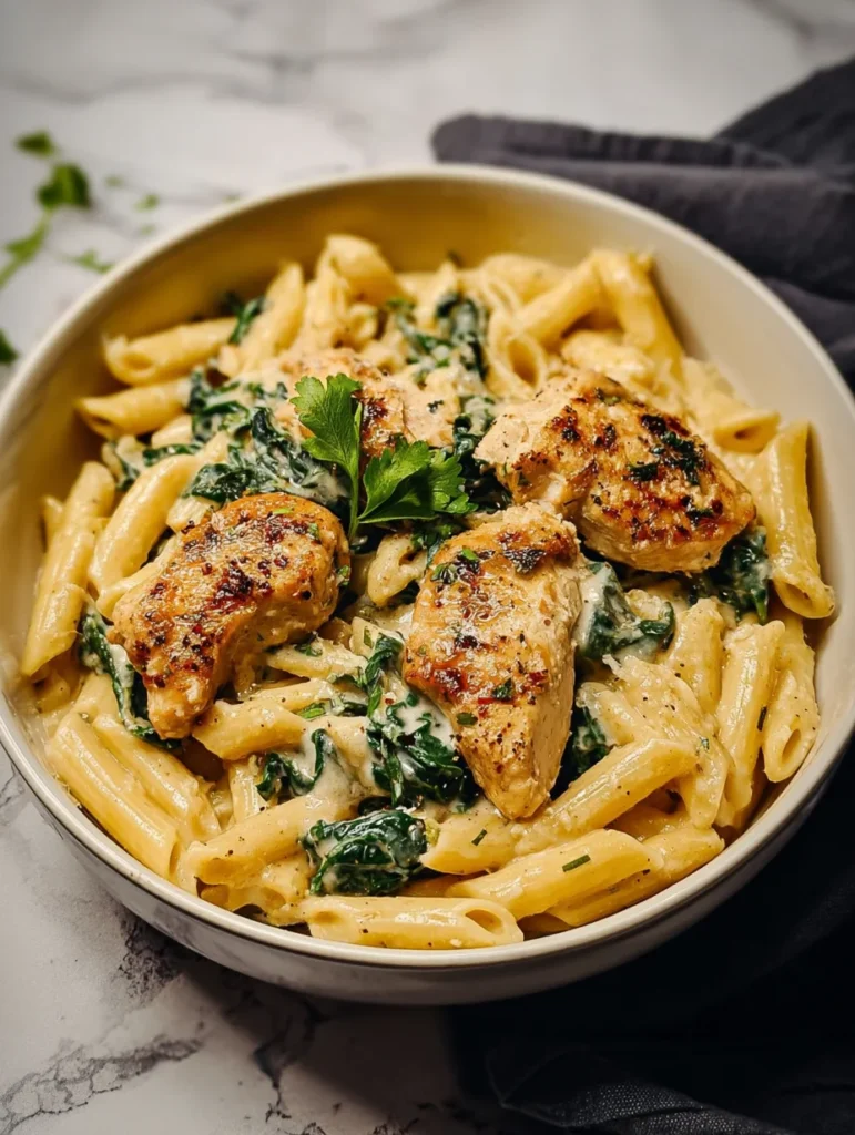 Healthy Garlic Parmesan Chicken Pasta