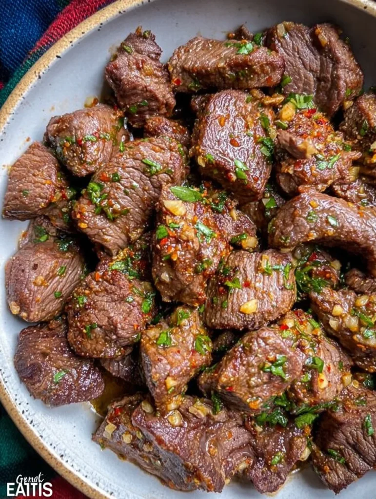 Air Fryer Garlic Butter Steak Bites