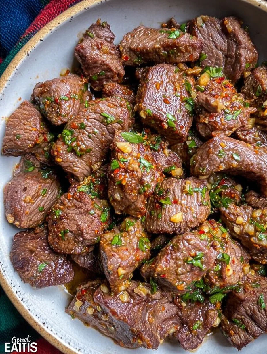 Air Fryer Garlic Butter Steak Bites