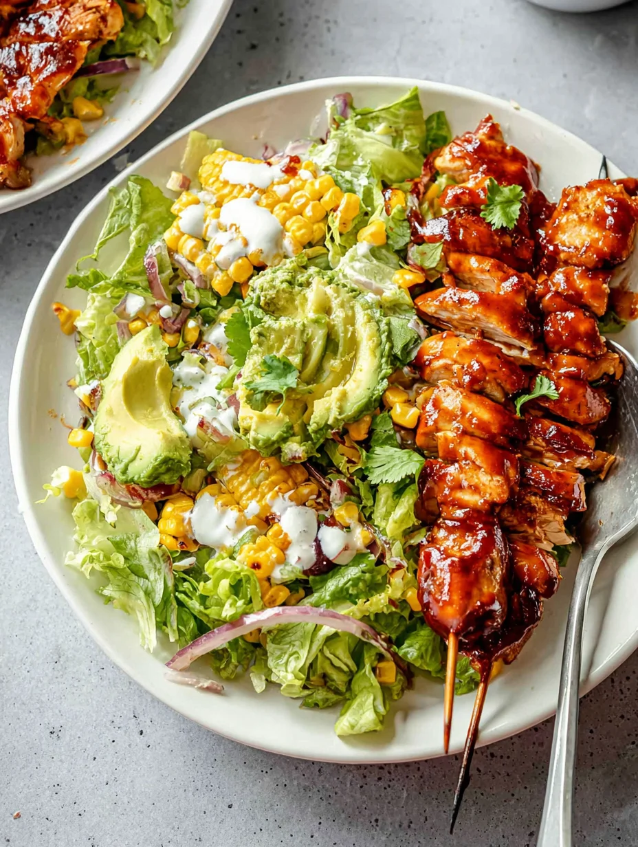 BBQ Chicken Skewer Salad
