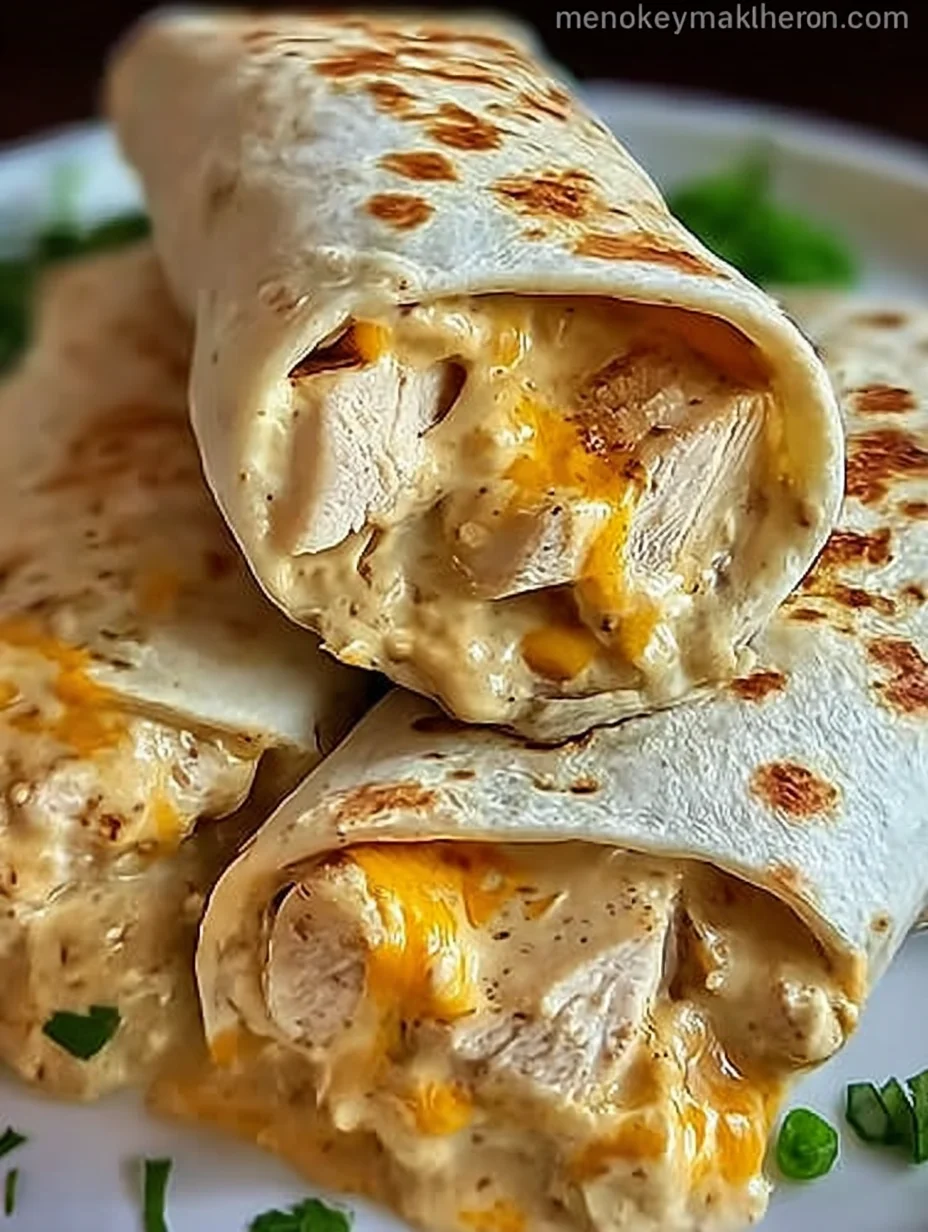 Cheesy Chicken Garlic Wraps