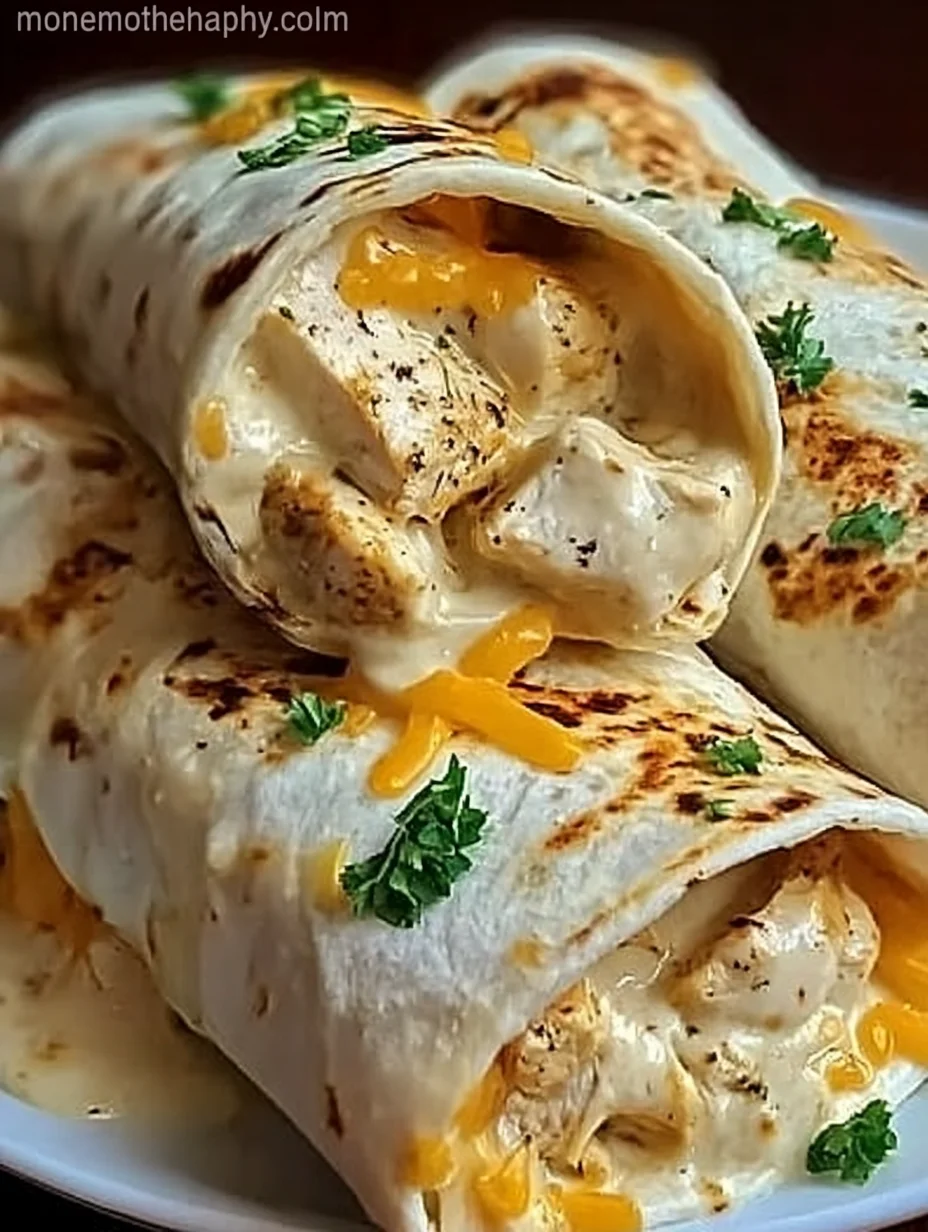 Cheesy Chicken Garlic Wraps