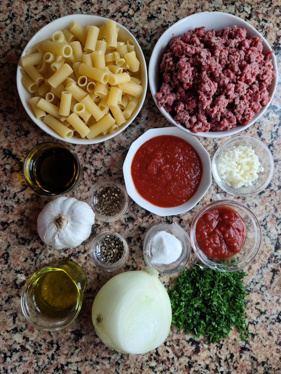 Cheesy Ground Beef Pasta Skillet