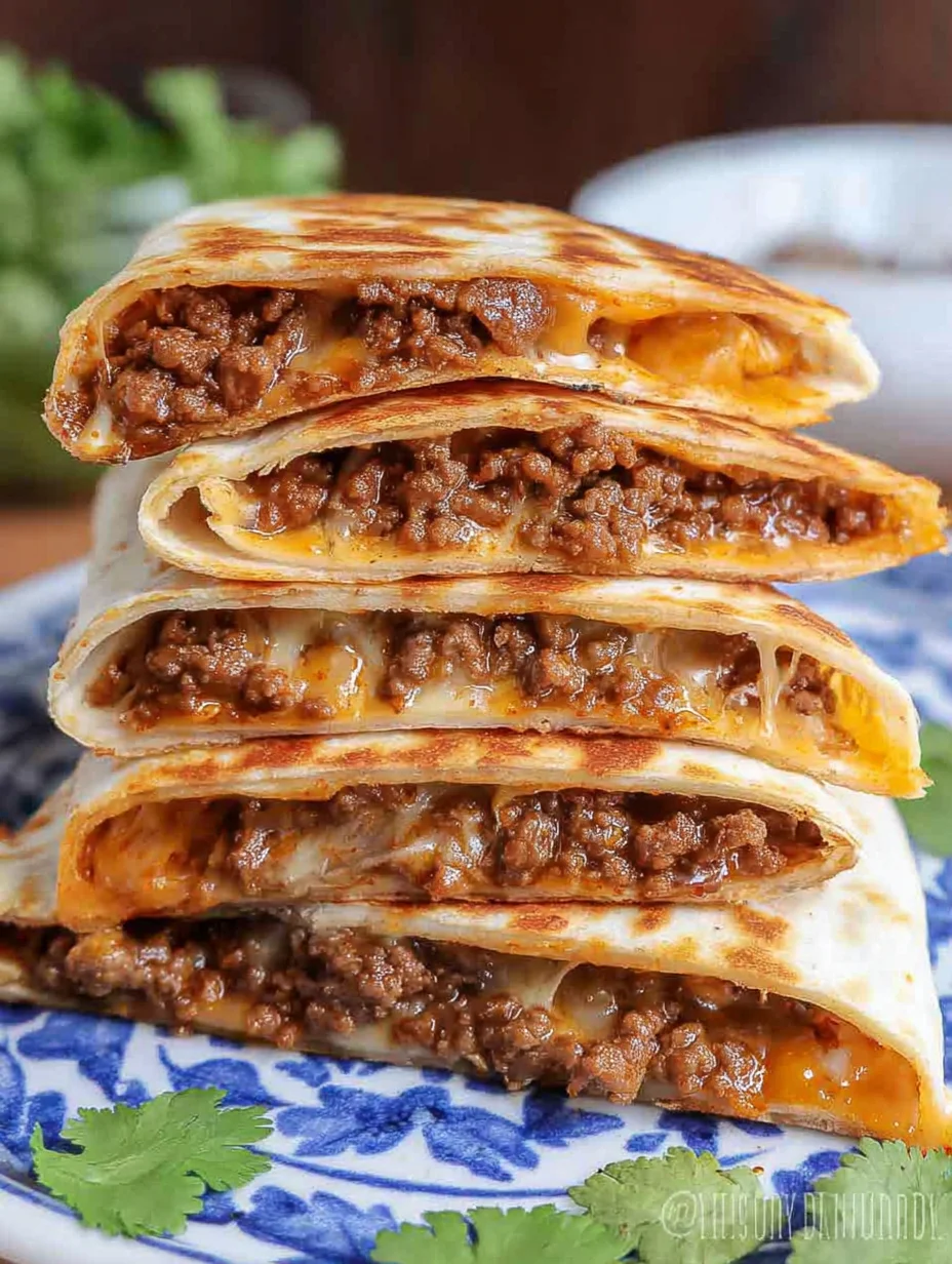 Cheesy Ground Beef Quesadillas