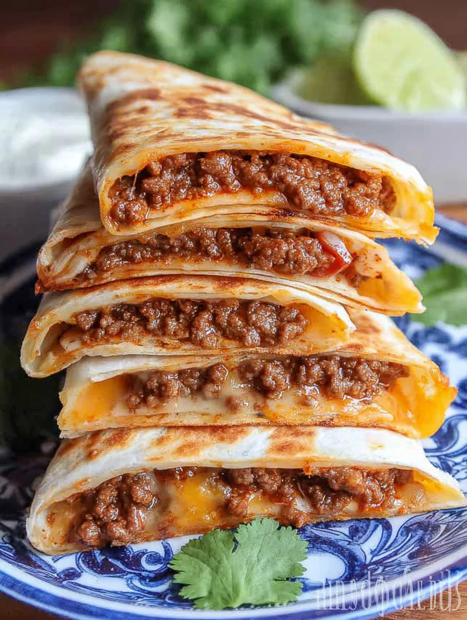 Cheesy Ground Beef Quesadillas