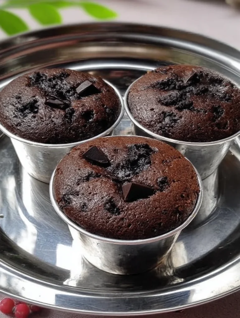 chocolate cup cake recipe in katori | eggless & without oven cake in cooker