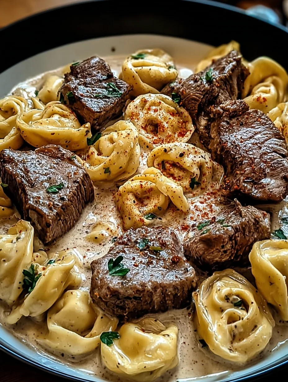 Cracked Garlic Steak Tortellini