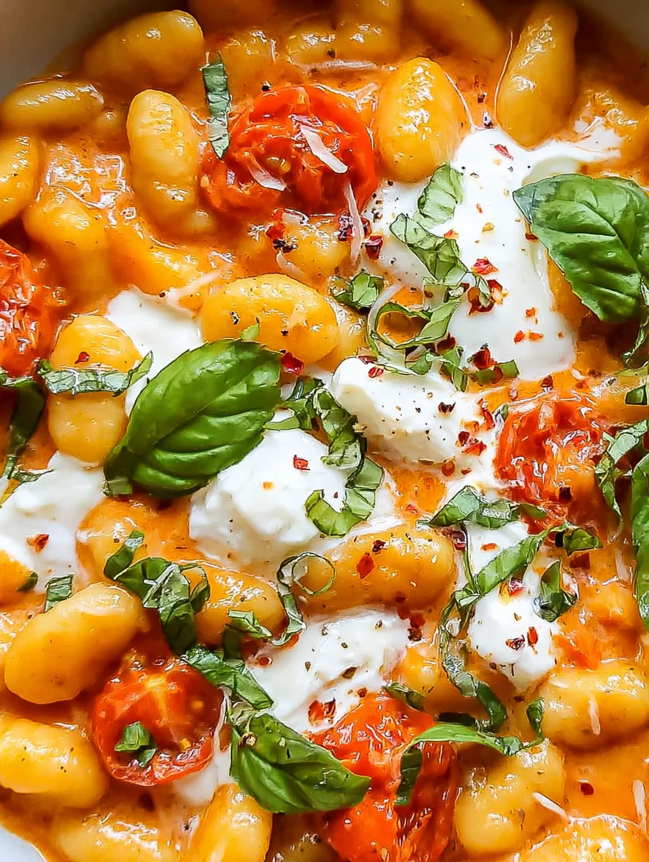 Creamy Tomato Gnocchi with Burrata