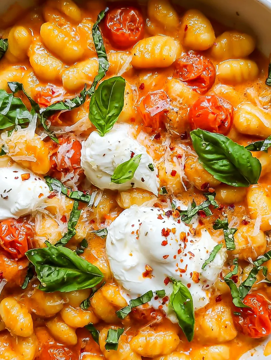 Creamy Tomato Gnocchi with Burrata