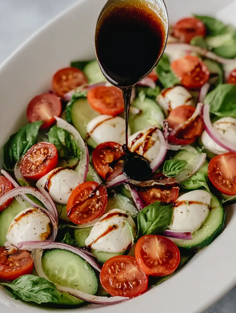 Fresh Cucumber Caprese Salad