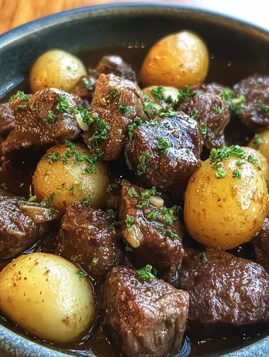 Garlic Butter Beef Bites with Potatoes