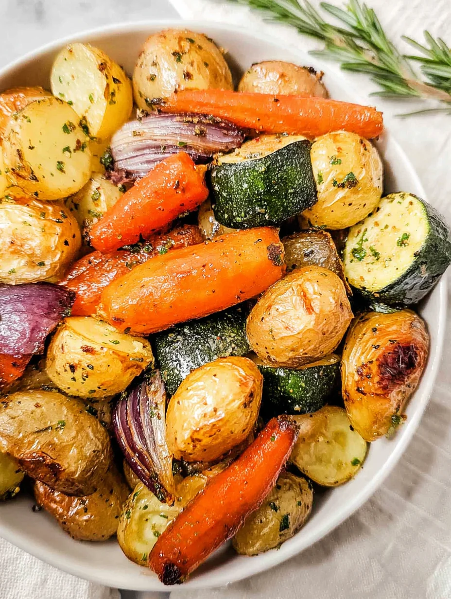 Garlic Herb Roasted Potatoes Carrots and Zucchini
