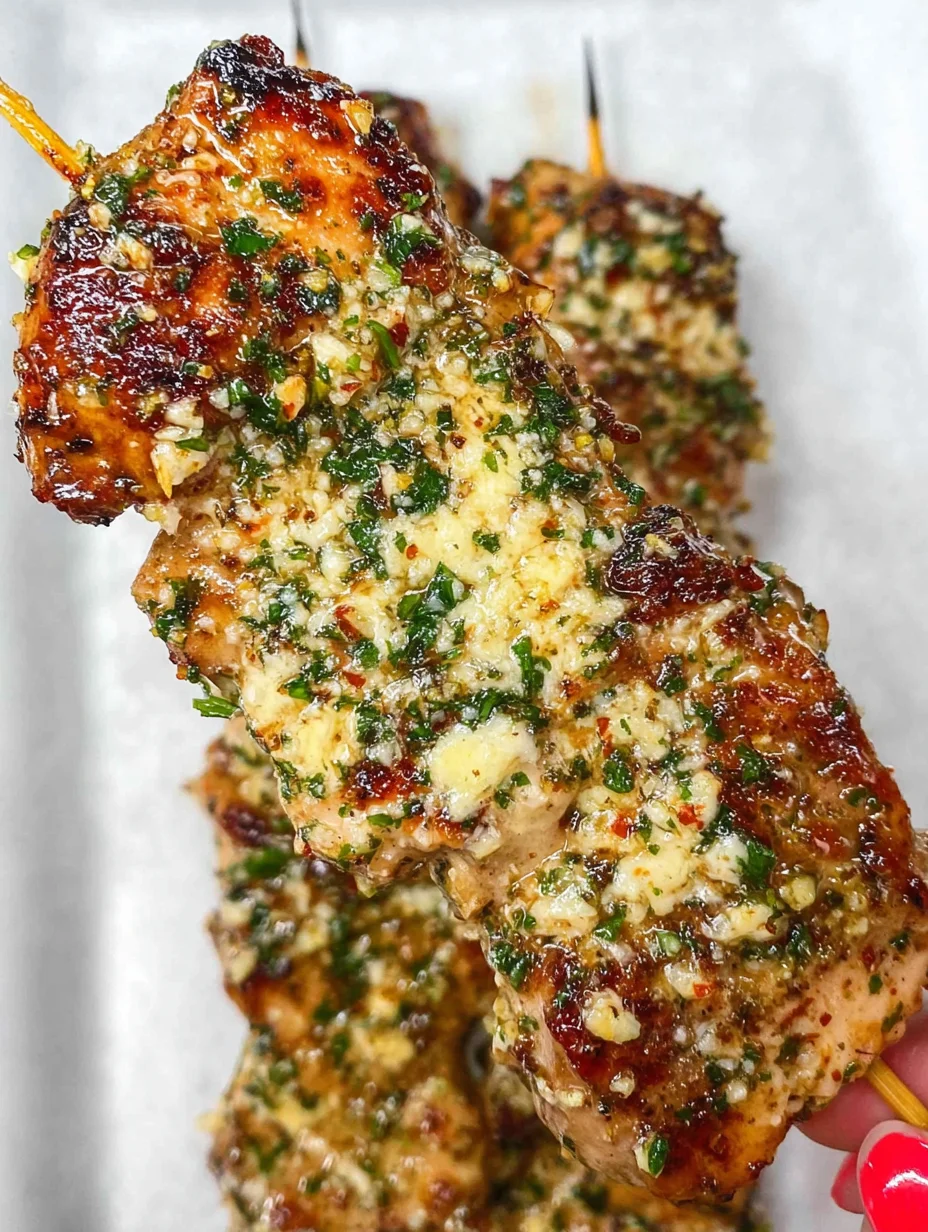 Garlic Parmesan Chicken Skewers