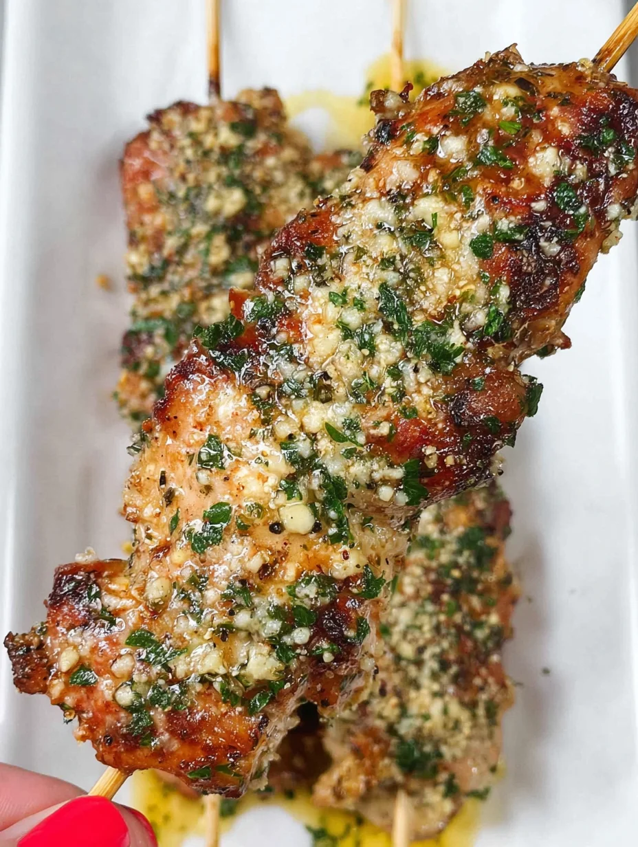 Garlic Parmesan Chicken Skewers