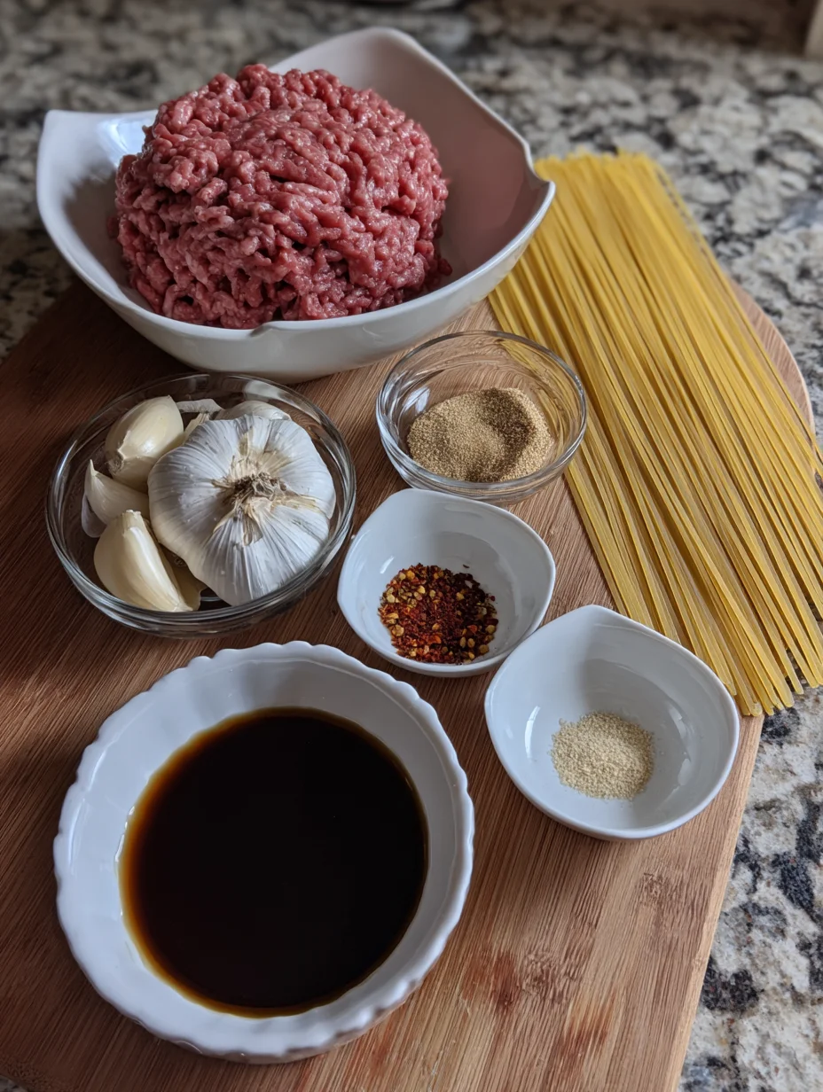 Mongolian Ground Beef Noodles