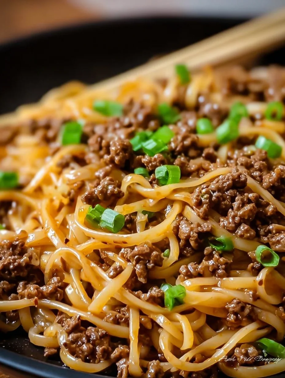 Mongolian Ground Beef Noodles