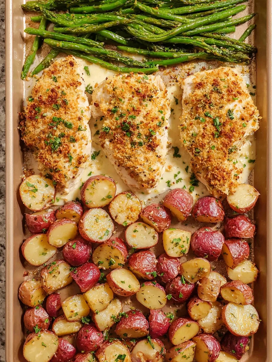 Parmesan Crusted Chicken Sheet Pan Dinner
