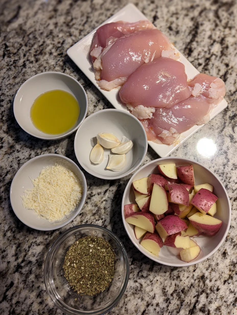 Parmesan Crusted Chicken Sheet Pan Dinner