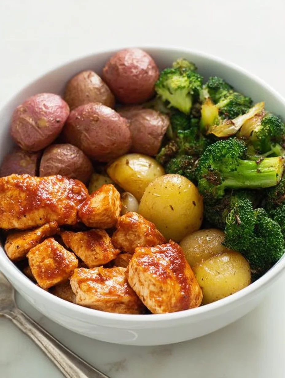 Skinny Chicken and Roasted Potato Bowl