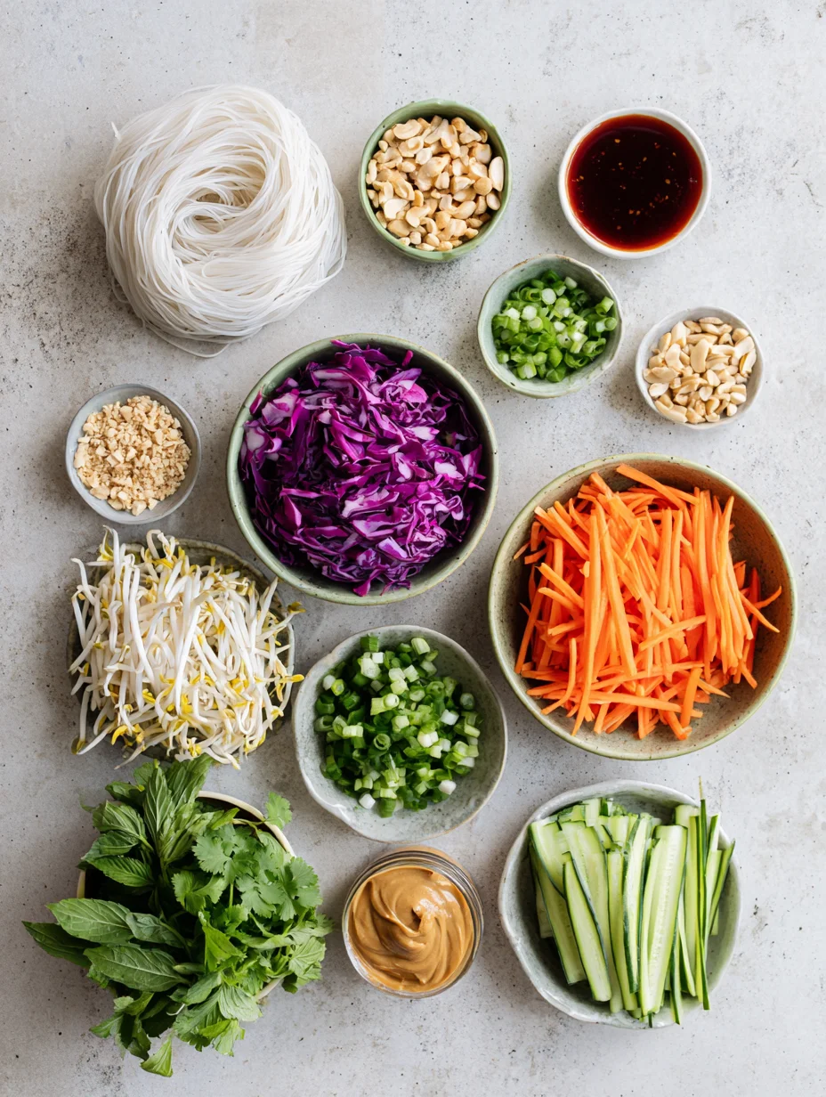 Spring Roll Bowl with Peanut Sauce