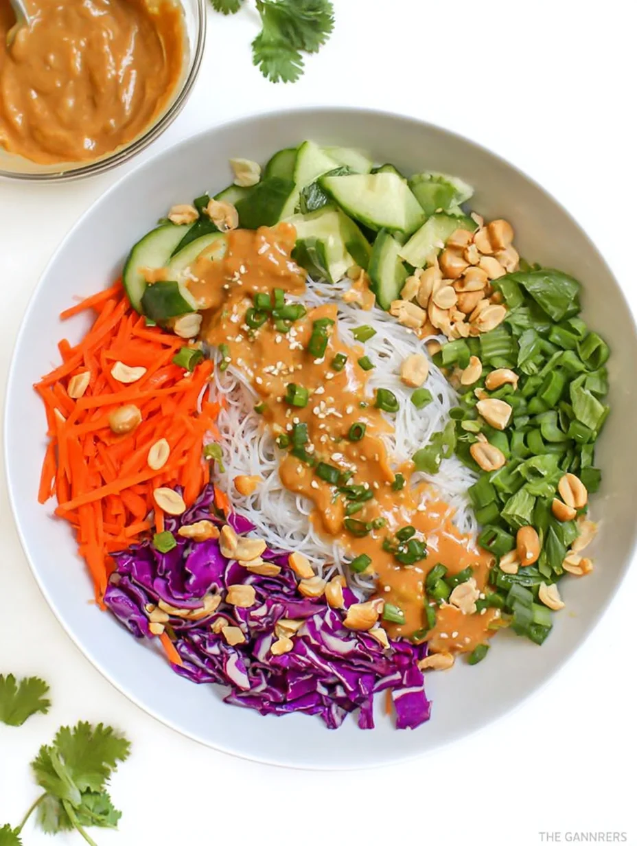 Spring Roll Bowl with Peanut Sauce