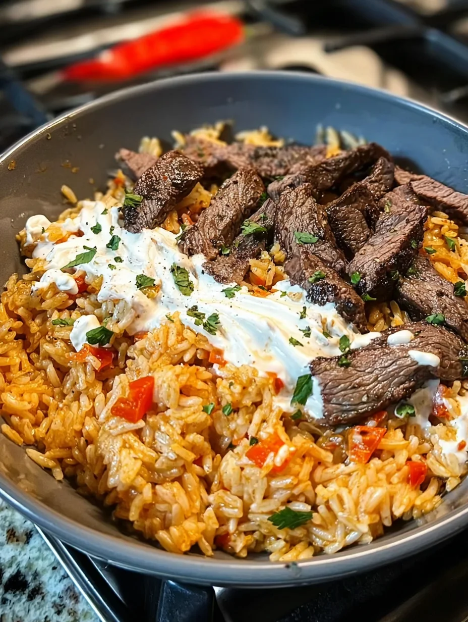 Steak Queso Rice