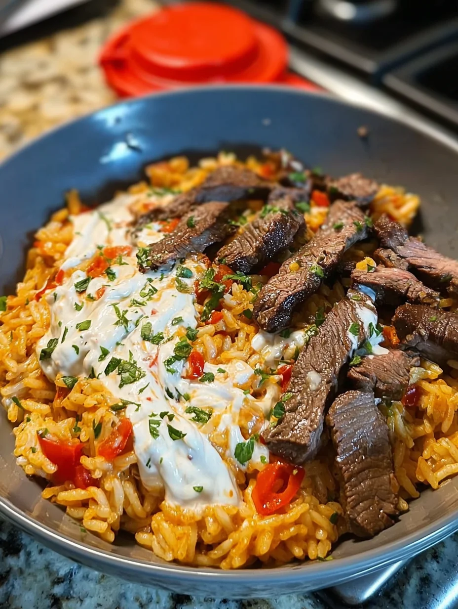 Steak Queso Rice