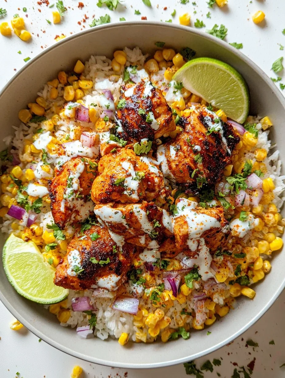 Street Corn Chicken Rice Bowl