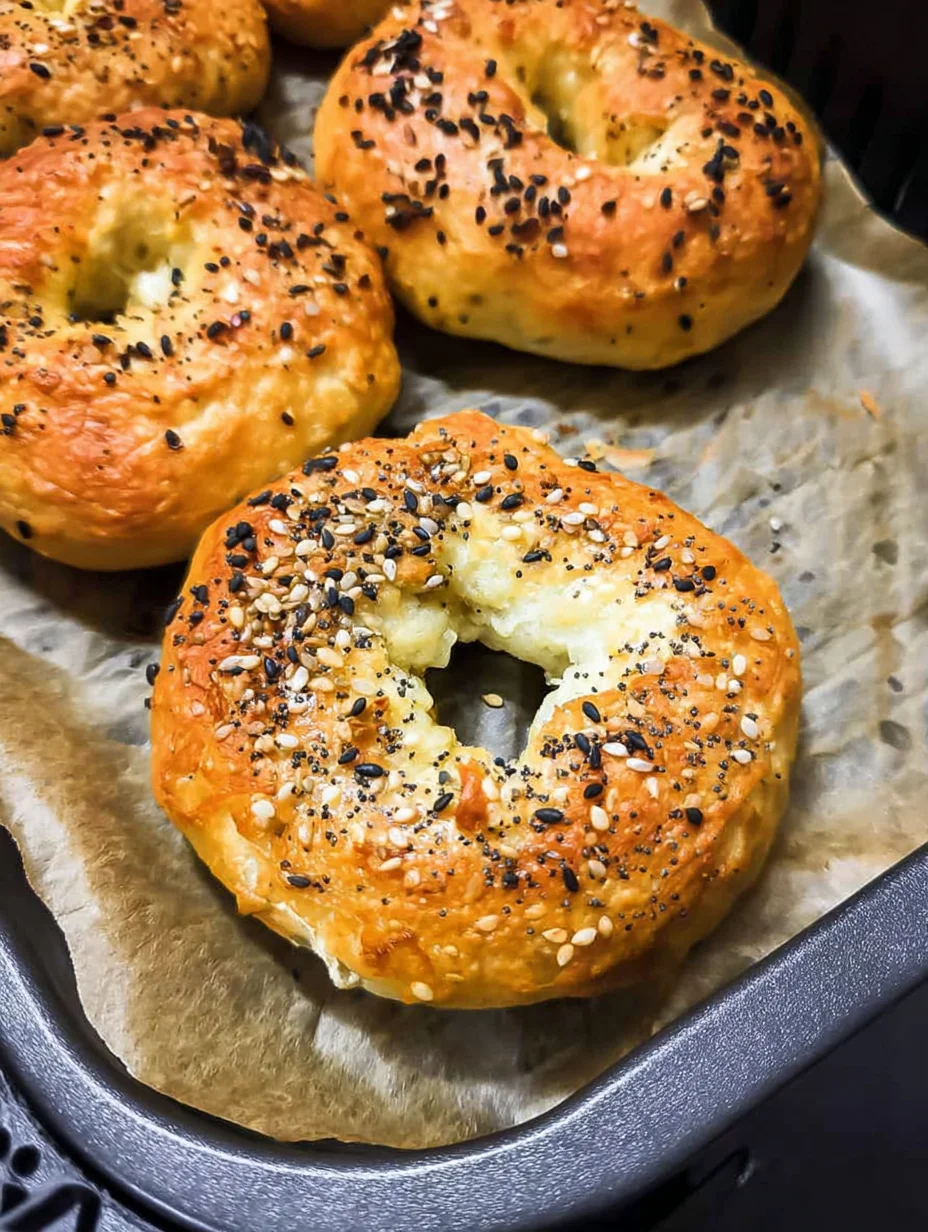 Air Fryer Protein Bagels