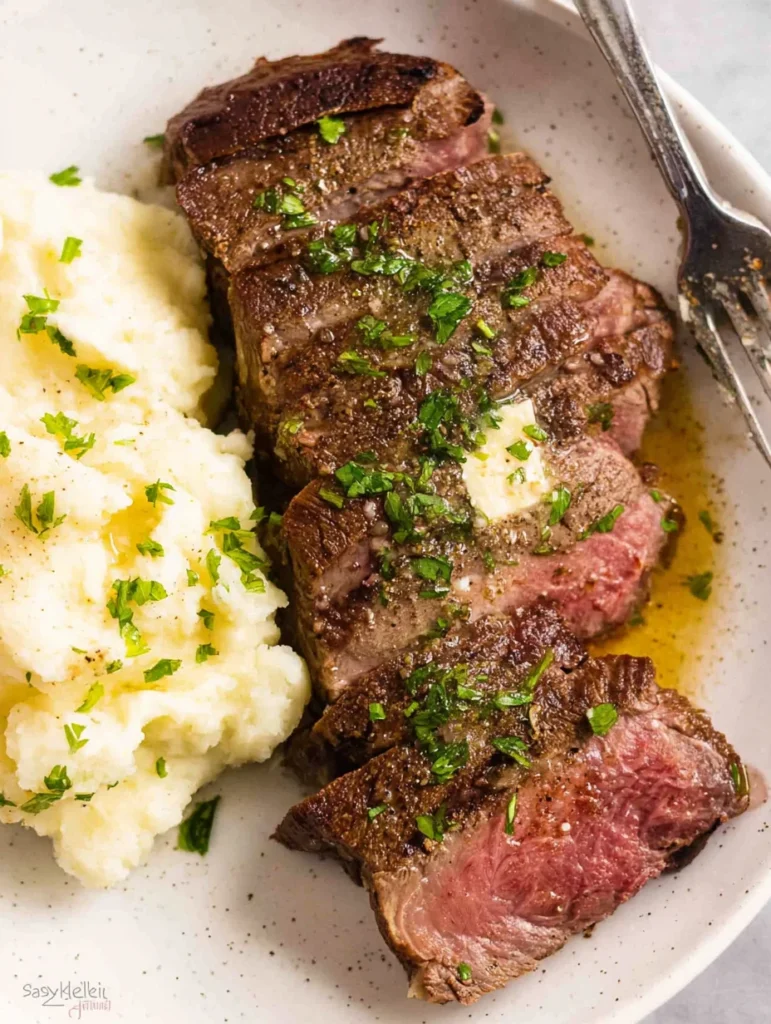 Air Fryer Steak with Garlic Butter
