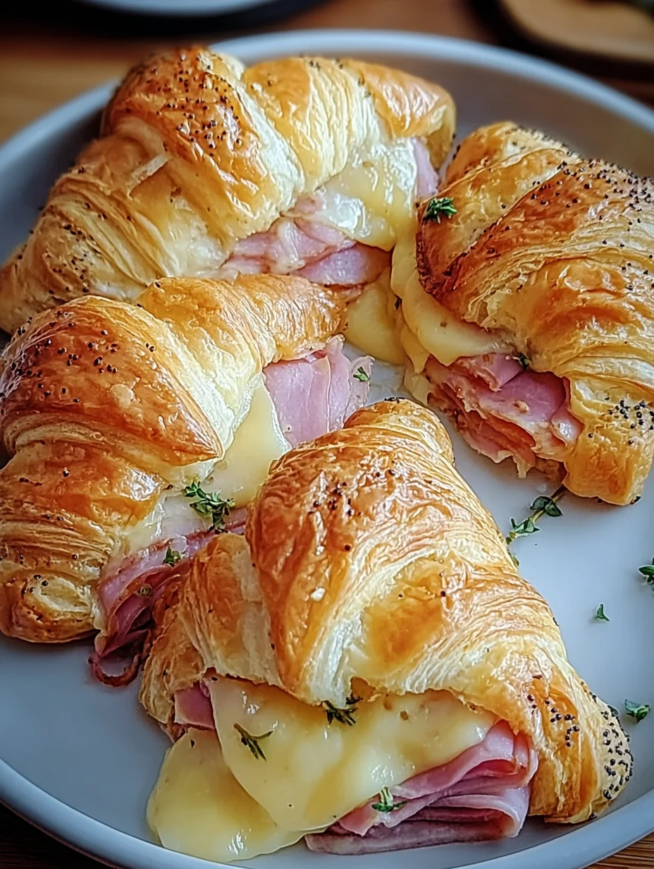Baked Ham and Cheese Croissants