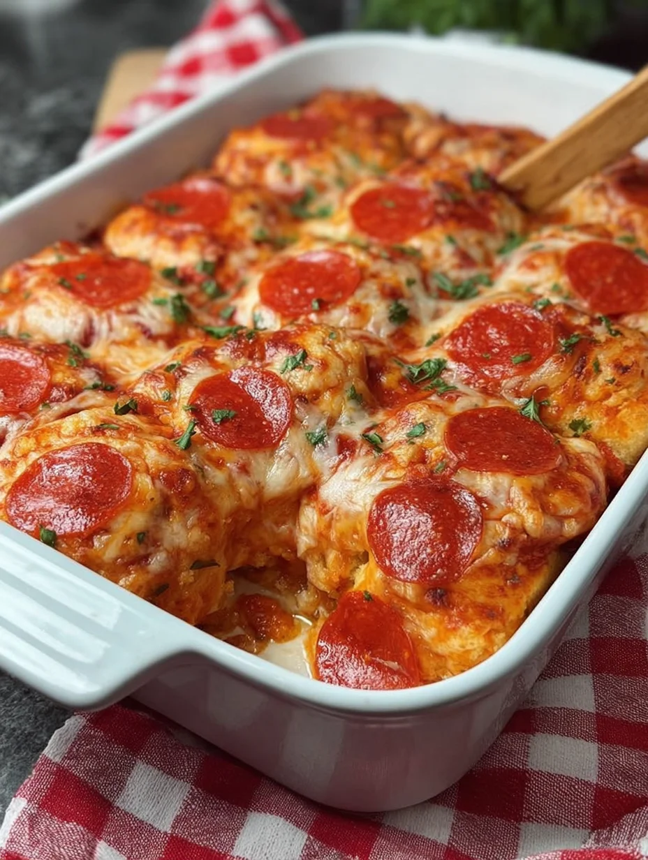 Bubble Up Biscuit Pizza Casserole