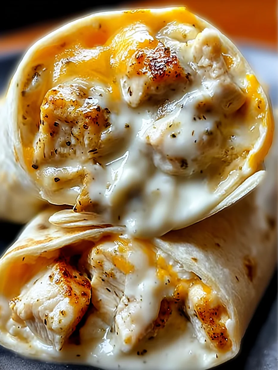 Cheesy Garlic Chicken Wraps