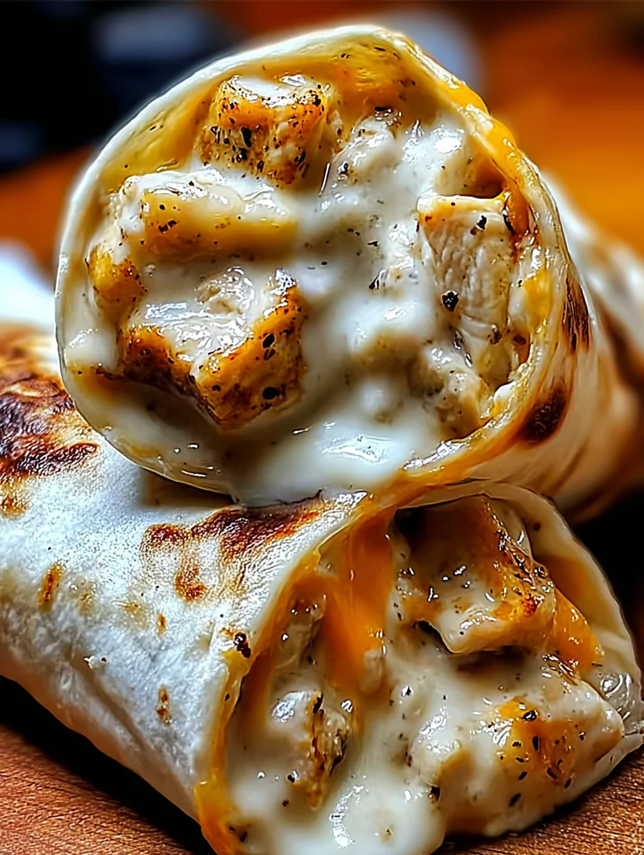 Cheesy Garlic Chicken Wraps