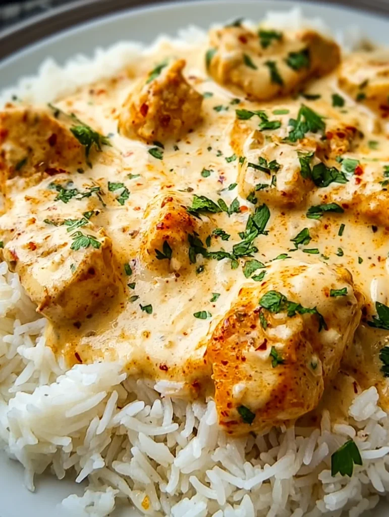 CREAMY SMOTHERED CHICKEN AND RICE RECIPE