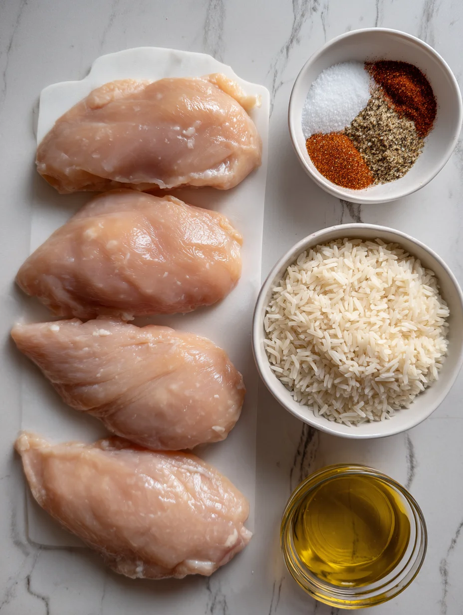 CREAMY SMOTHERED CHICKEN AND RICE