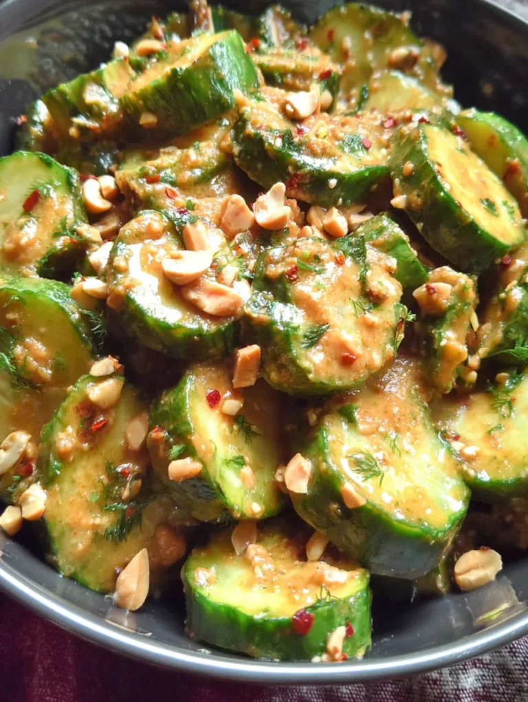 Cucumbers in Spicy Peanut Sauce