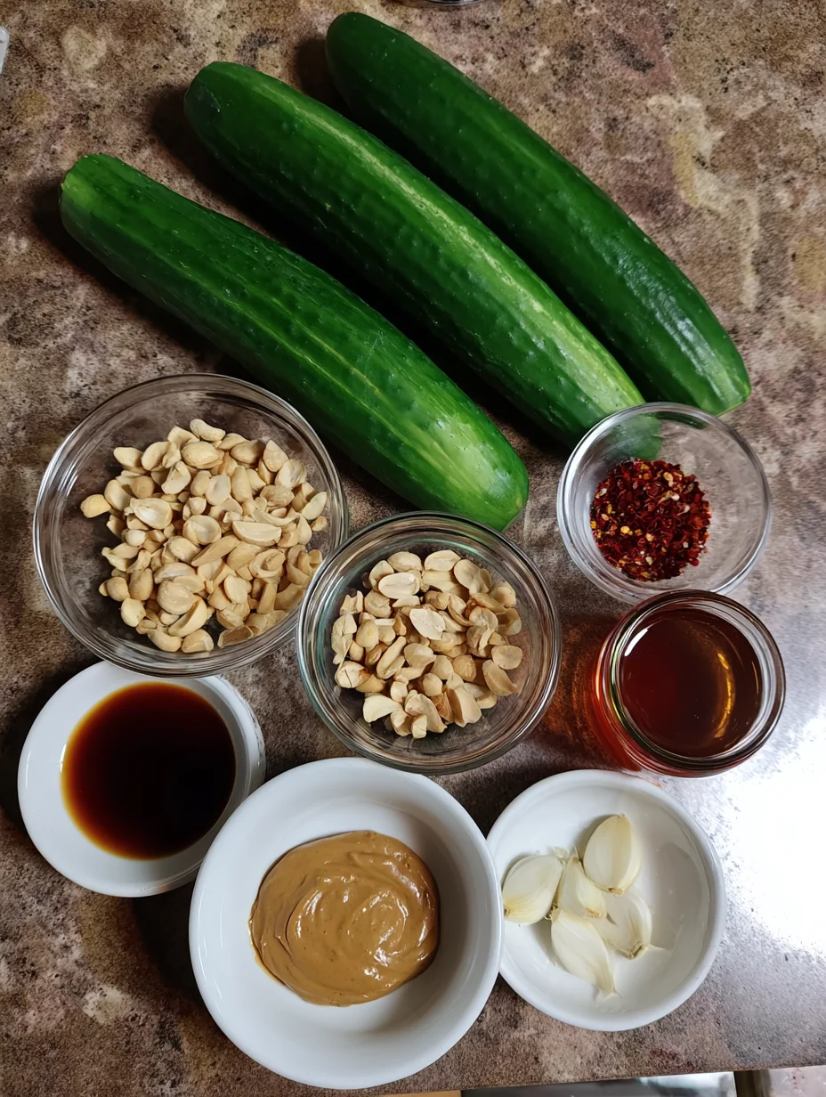 Cucumbers in Spicy Peanut Sauce