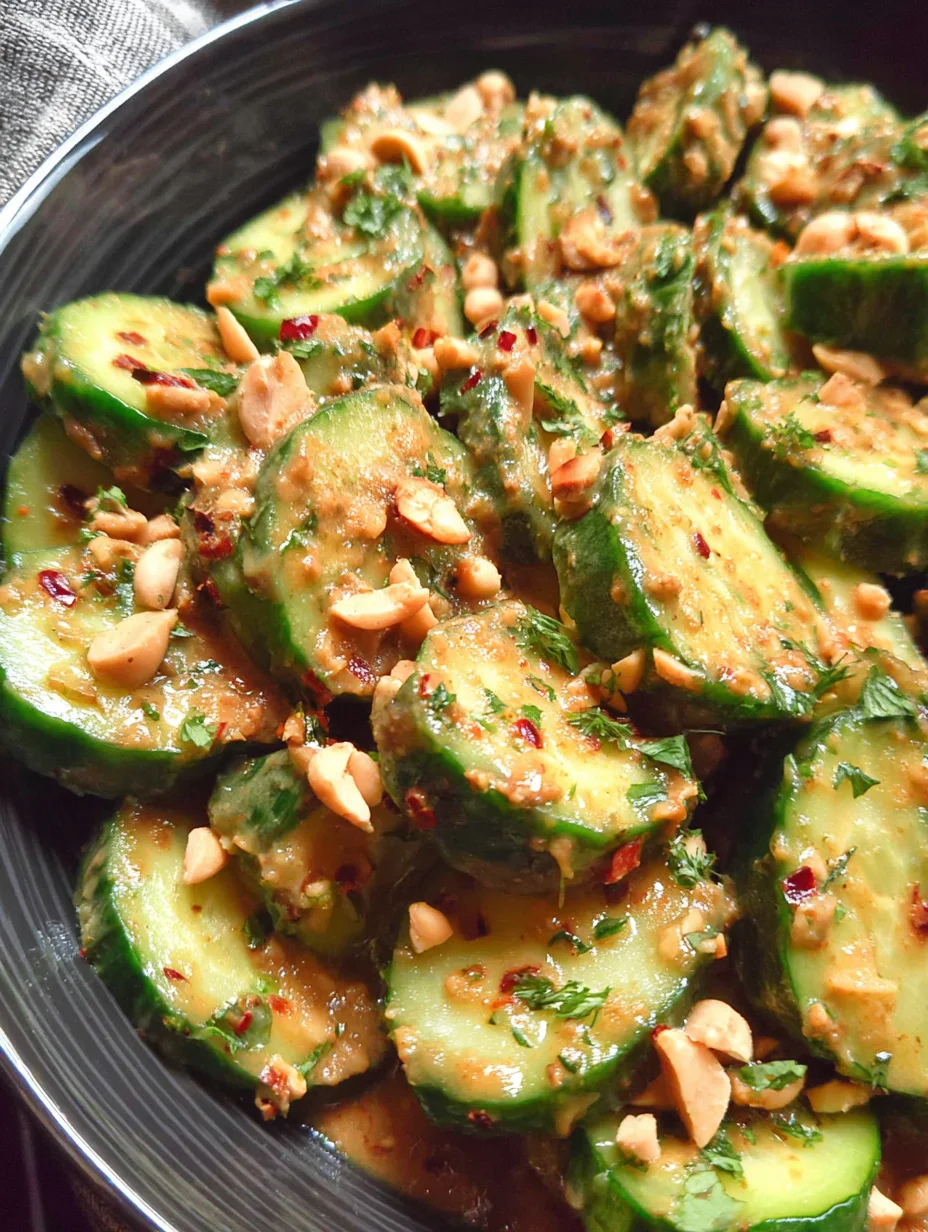 Cucumbers in Spicy Peanut Sauce