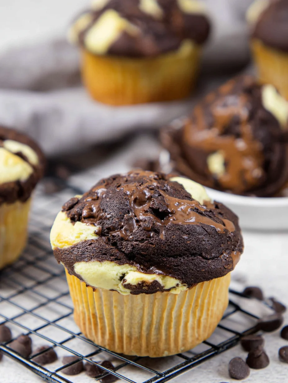 Double Chocolate Cheesecake Muffins