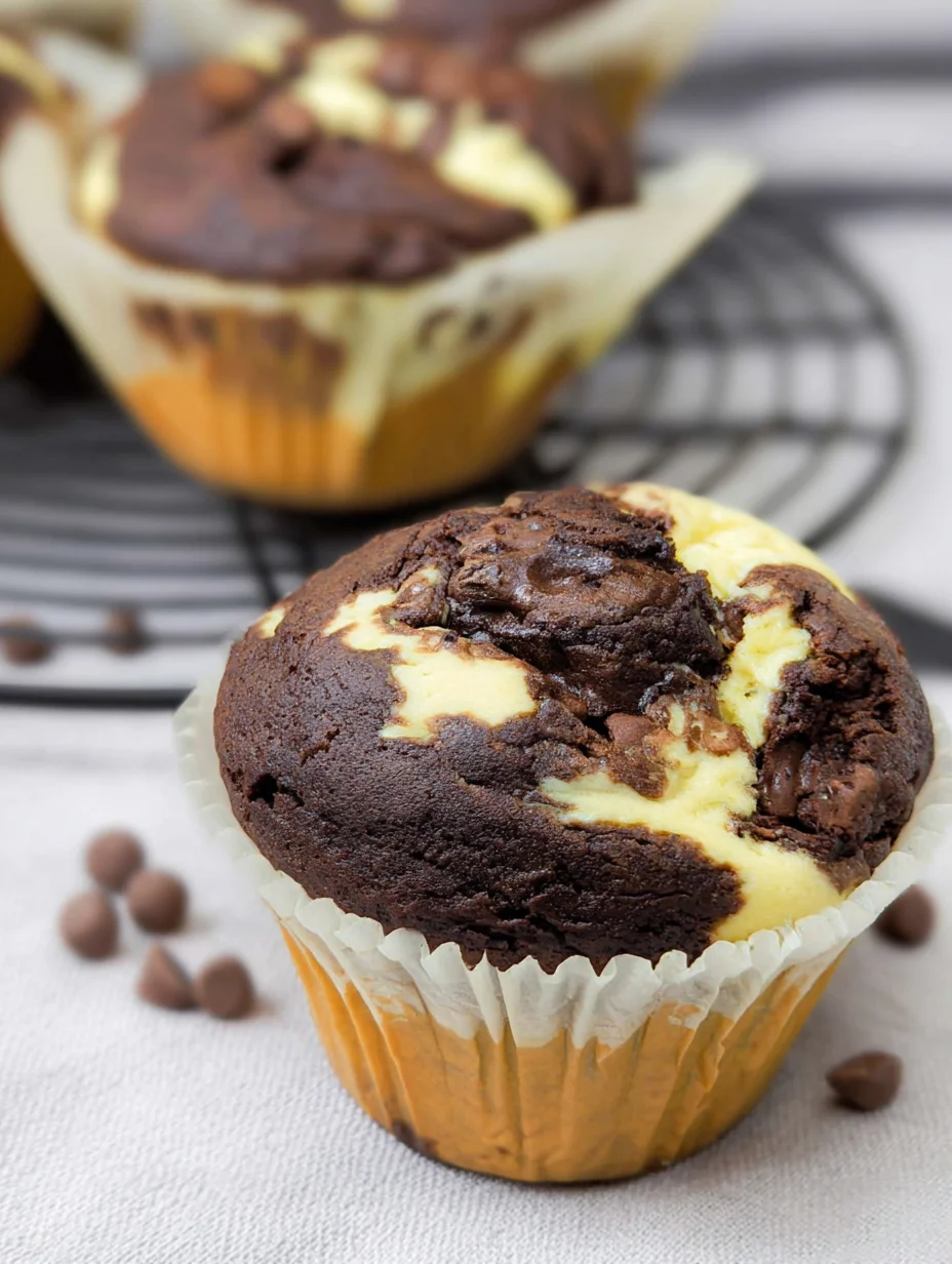Double Chocolate Cheesecake Muffins