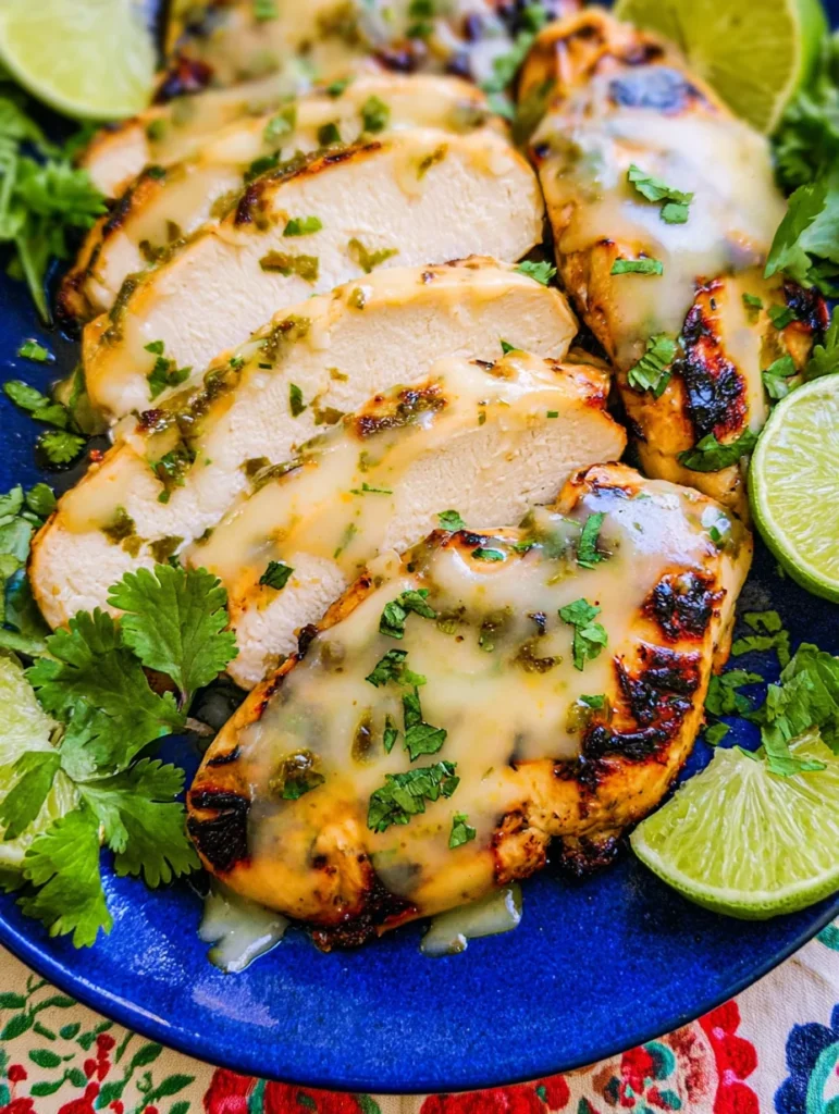 Grilled Salsa Verde Chicken with Pepper Jack