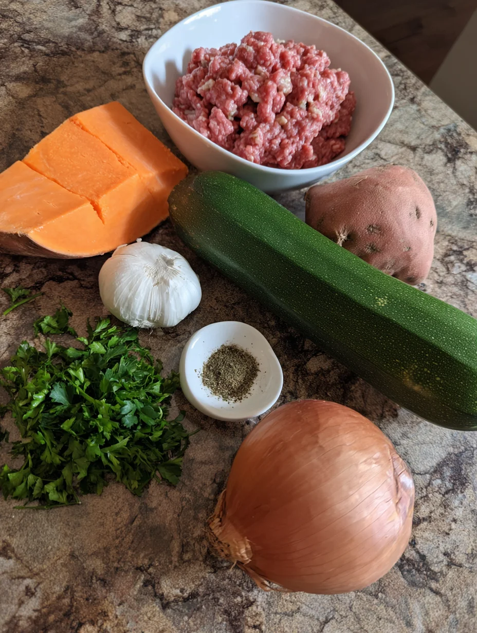 Ground Beef Zucchini Sweet Potato Skillet