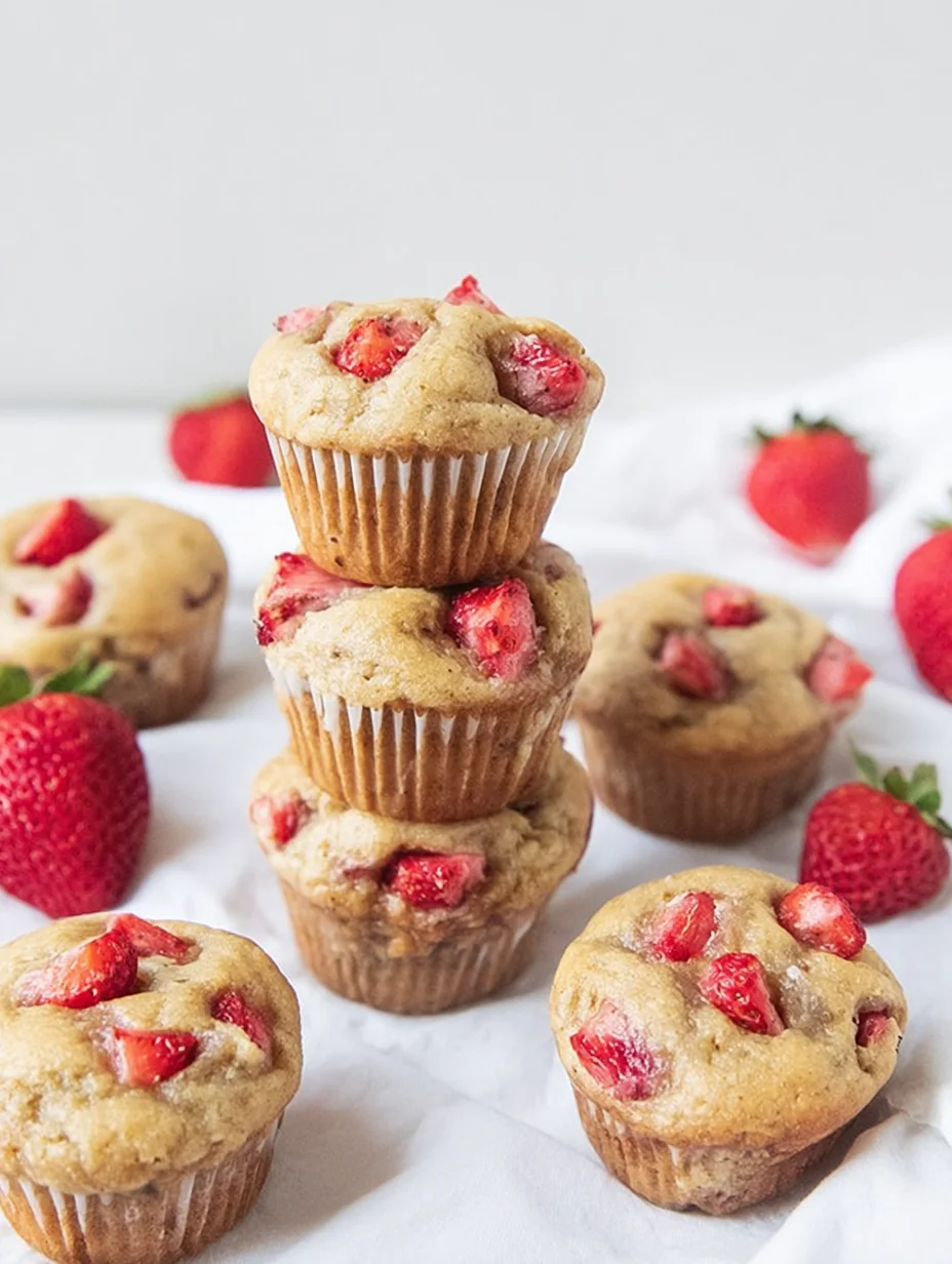 Healthy Strawberry Banana Yogurt Muffins