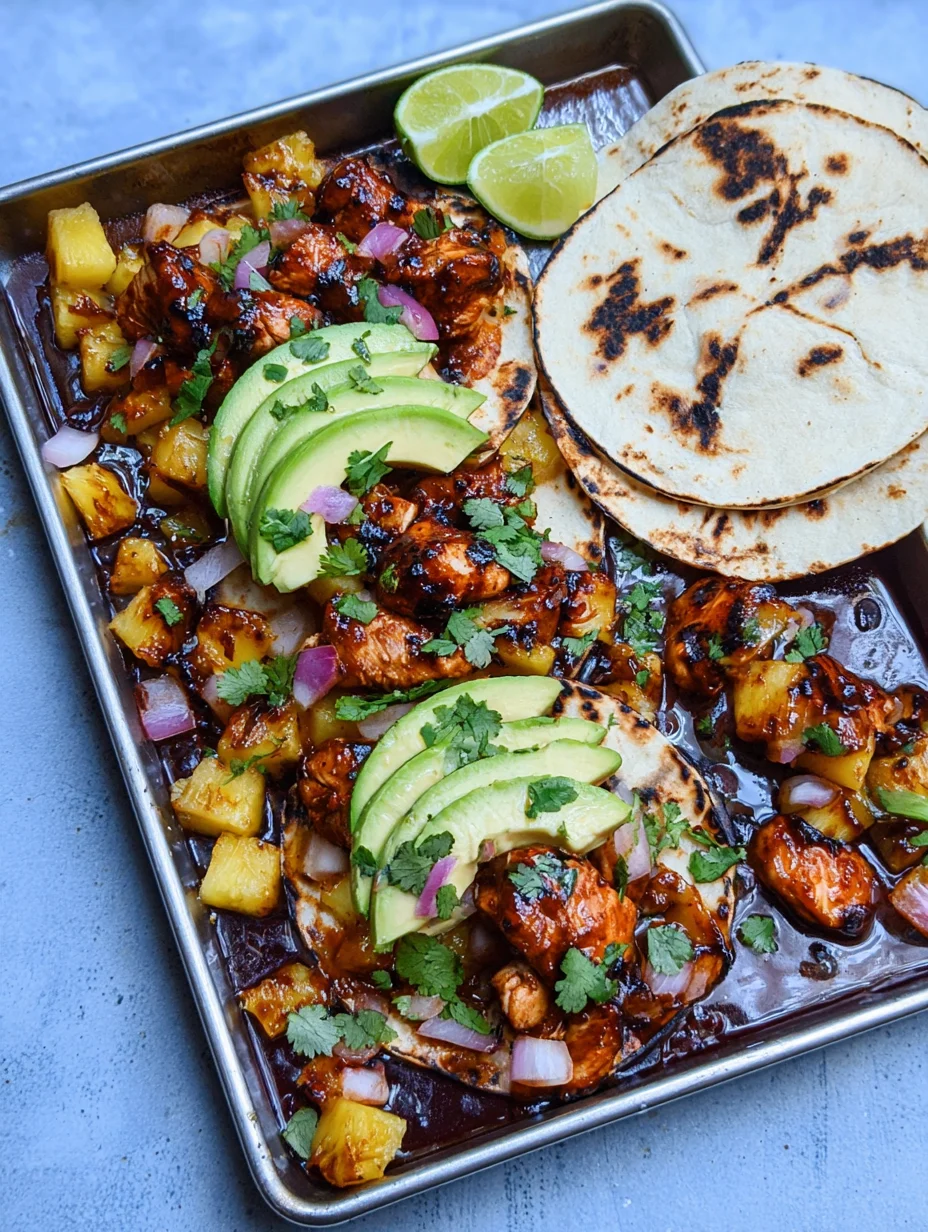 One Pan Chicken & Pineapple Tacos