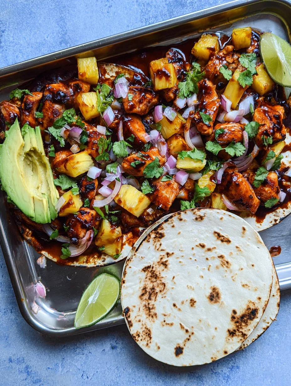 One Pan Chicken & Pineapple Tacos